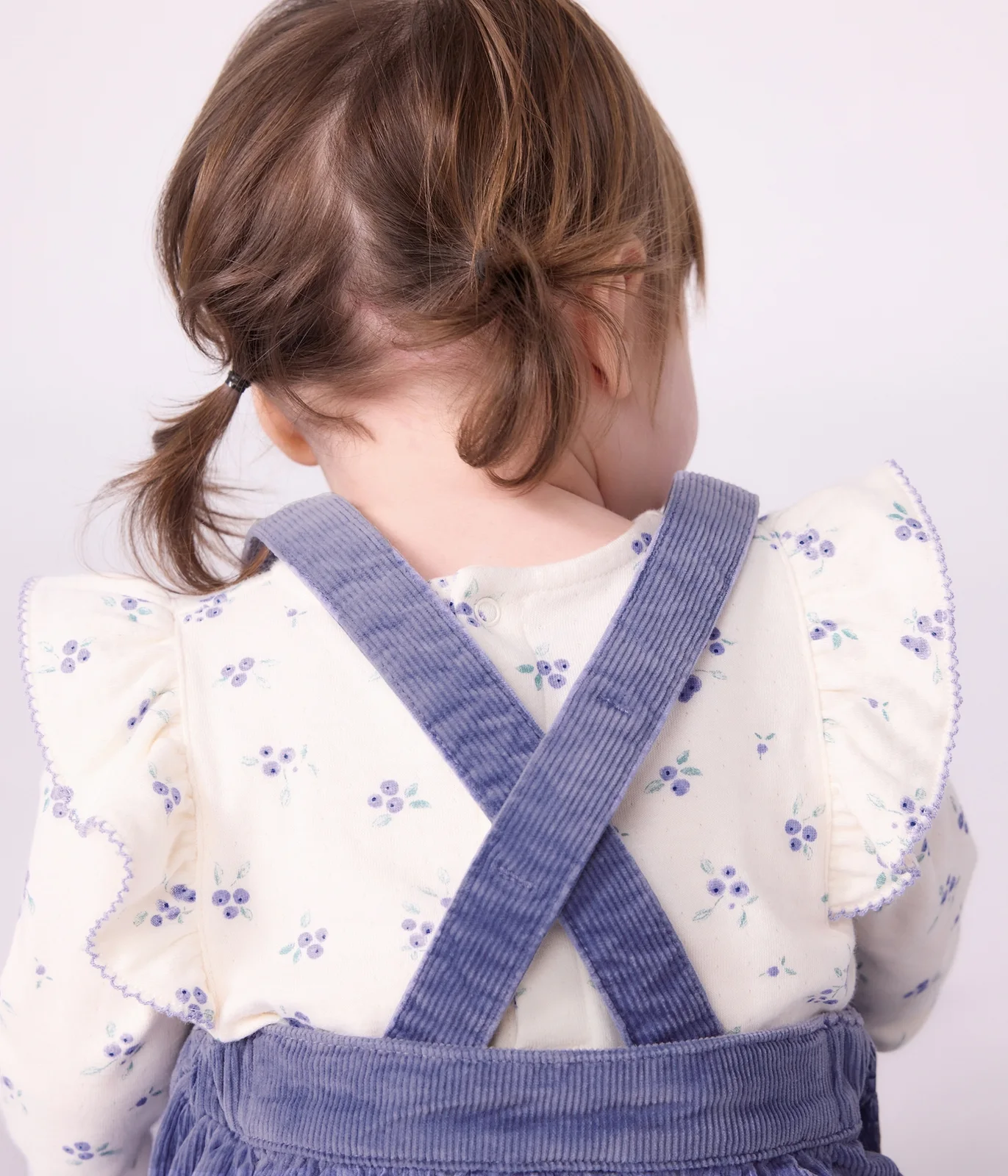 Babies' long-sleeved floral-print cotton blouse