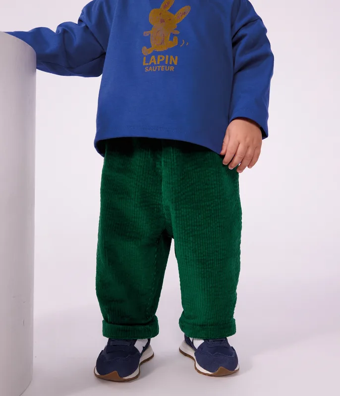 Babies' plain corduroy trousers