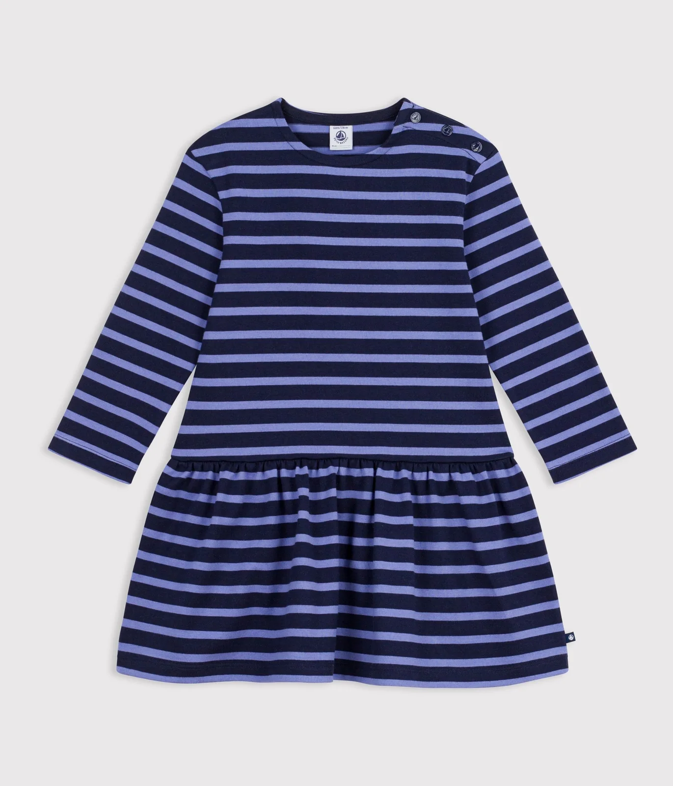 Children's long-sleeved stripy cotton dress