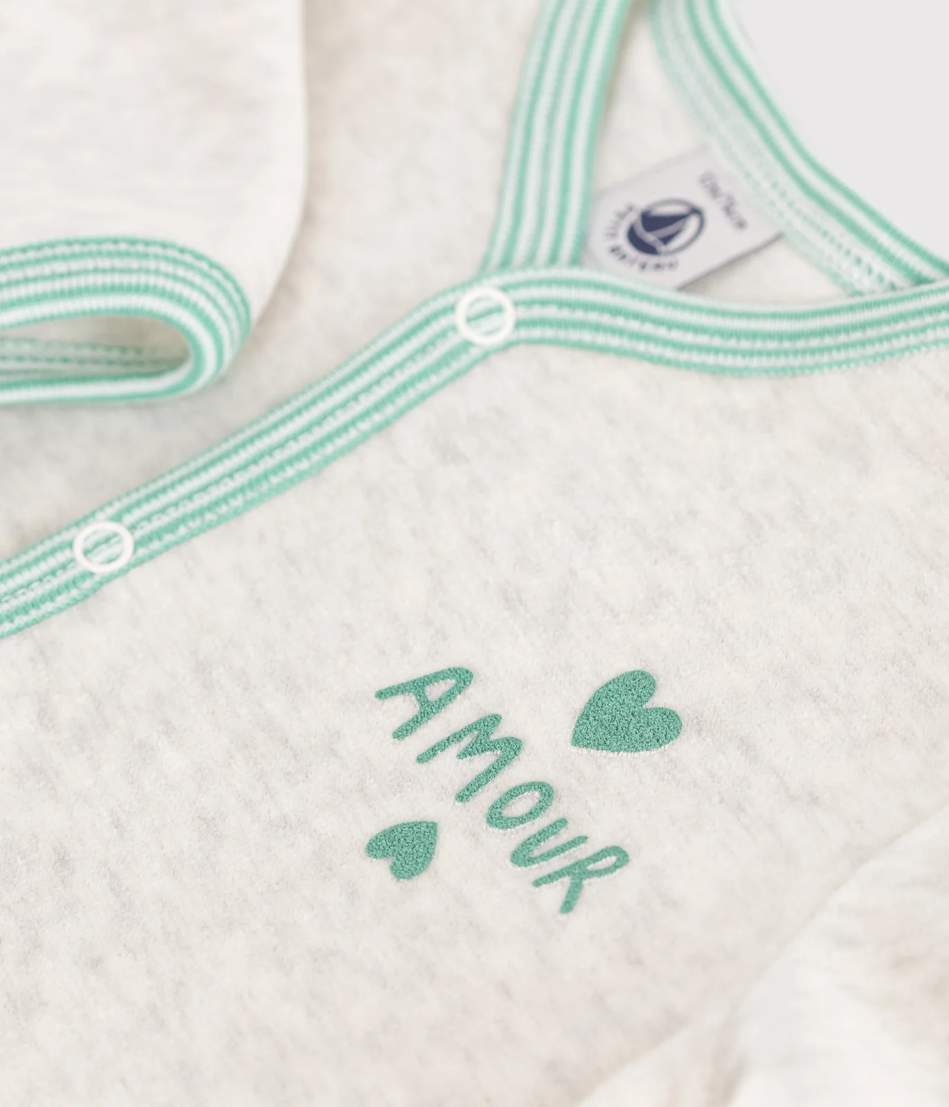 Babies' plain velour pyjama suit