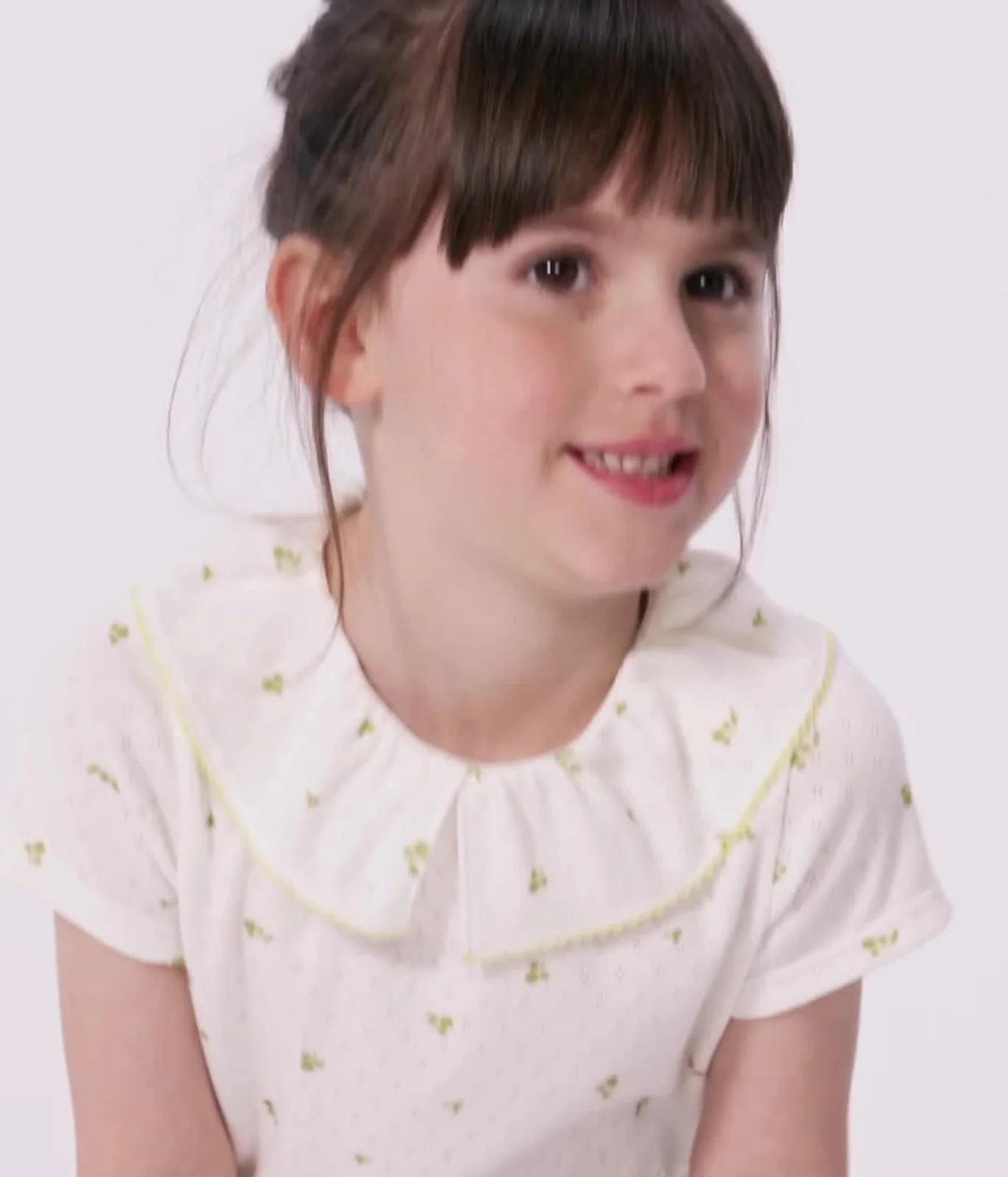 Children's short-sleeved floral print cotton T-shirt