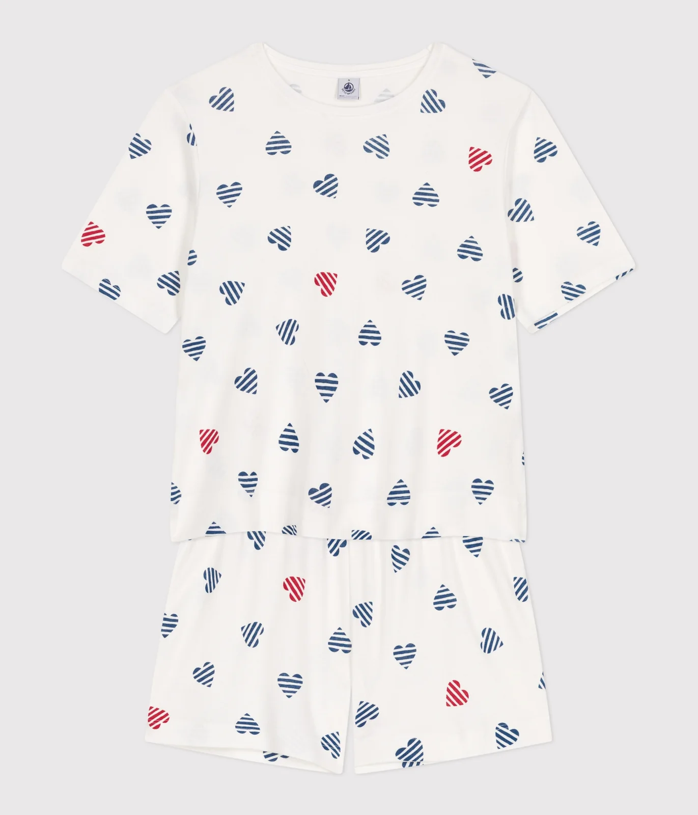 Women's short heart print cotton pyjamas