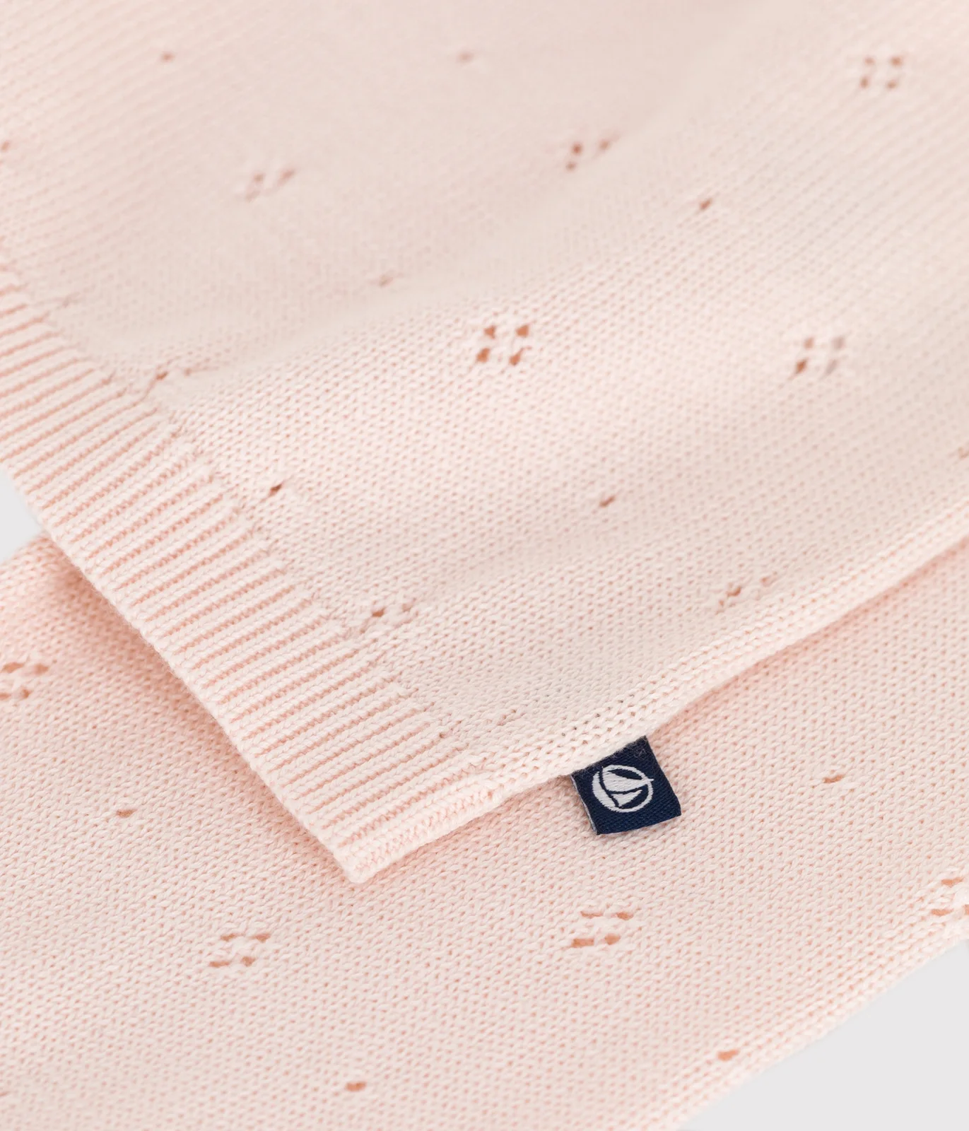 Children's cotton cardigan with a decorative stitch pattern
