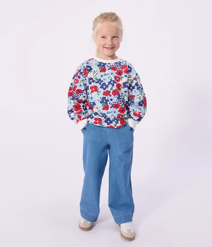 Children's floral print cotton sweatshirt