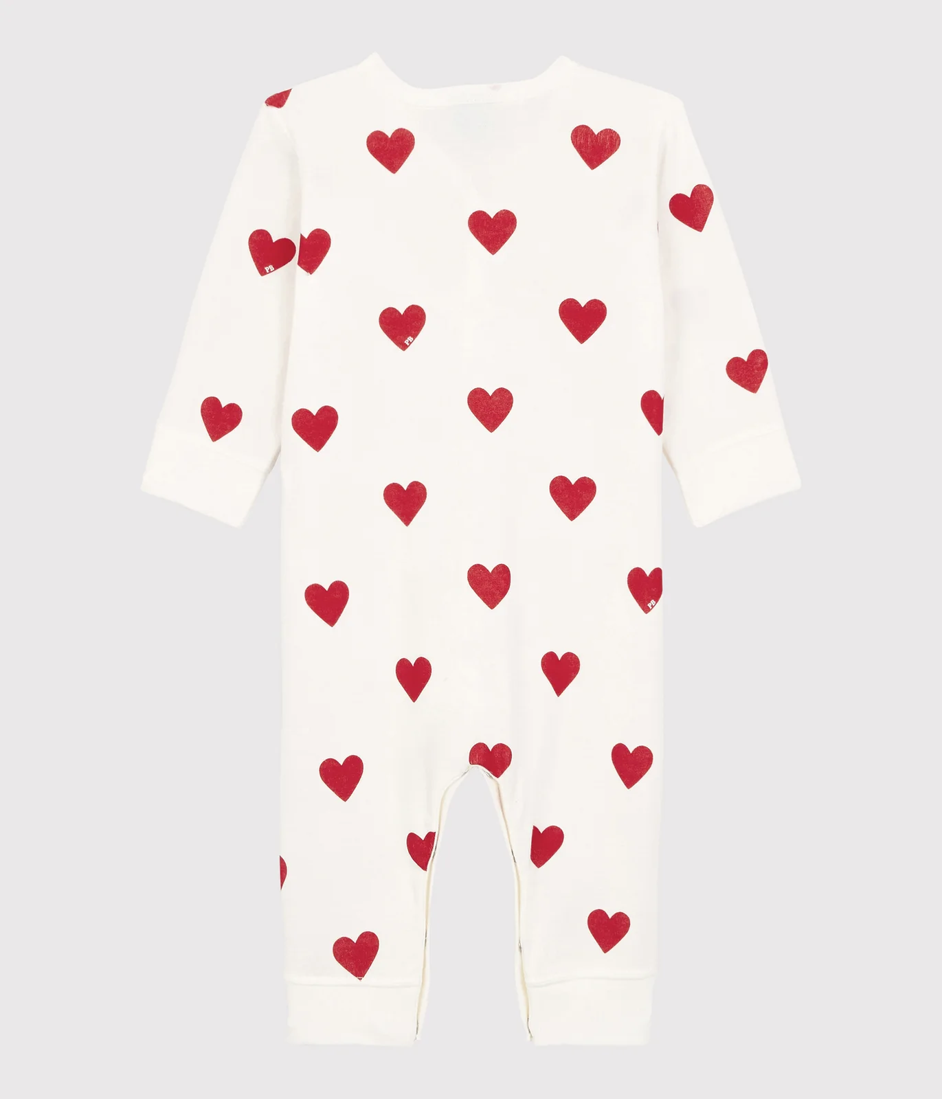 Babies' heart patterned footless cotton sleepsuit