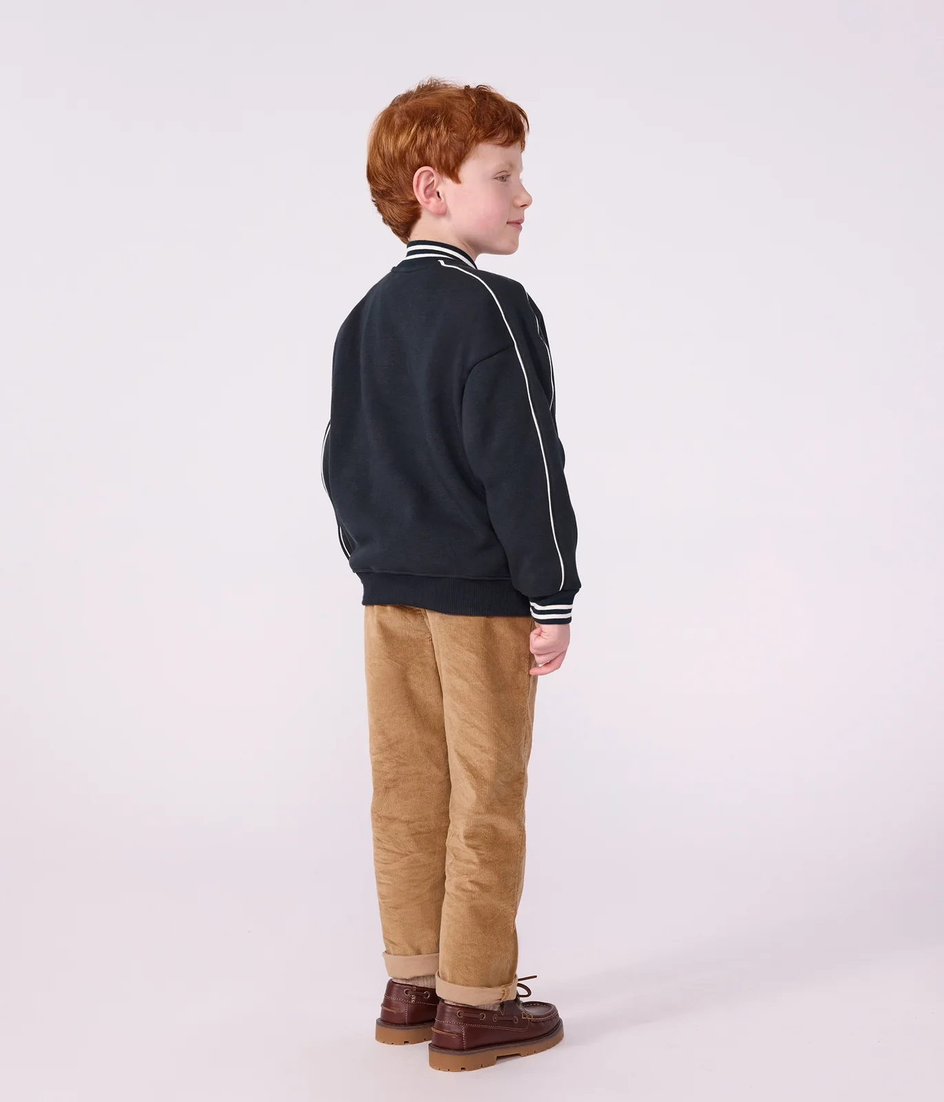 Children's varsity-style jacket in plain cotton