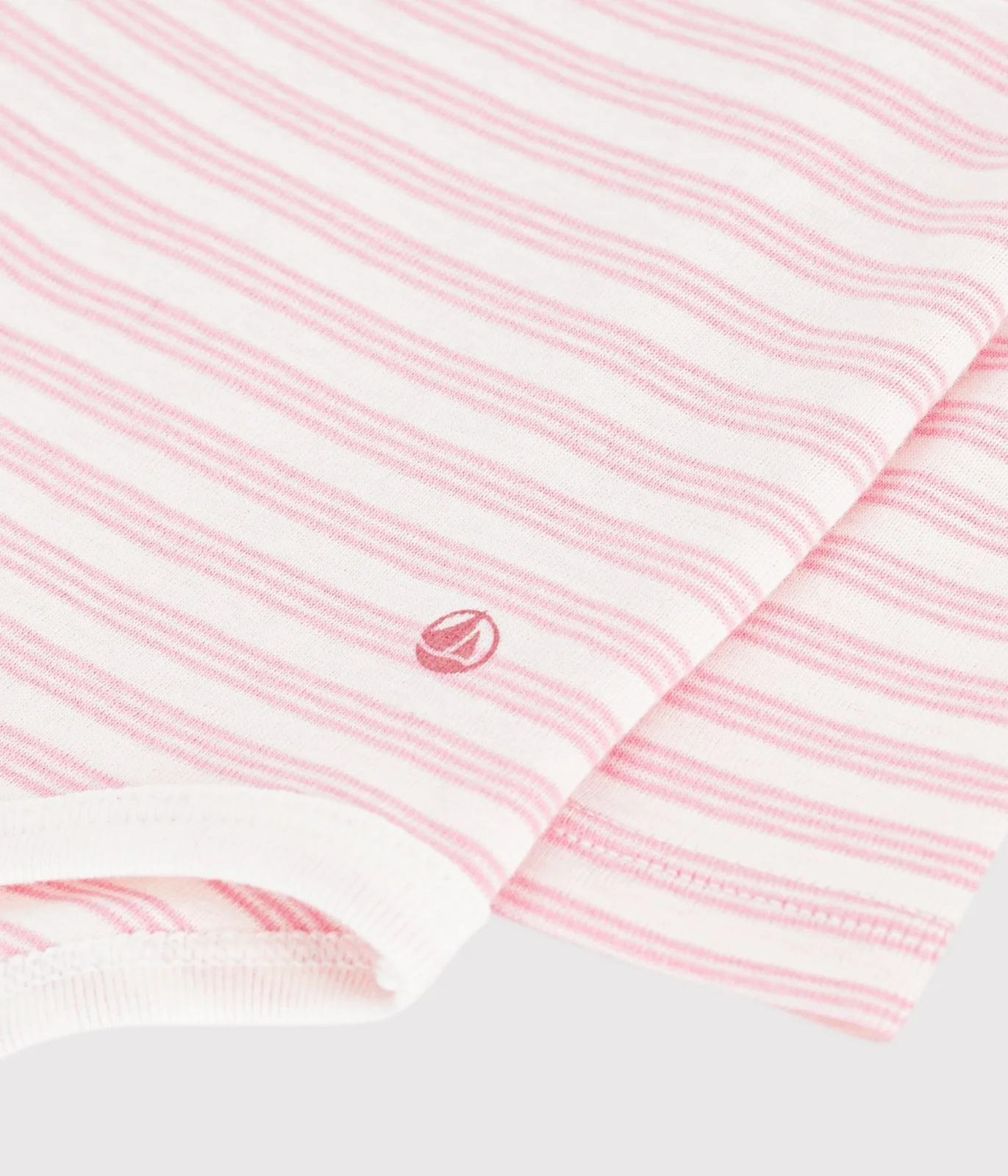 Babies' stripy cotton rollneck body