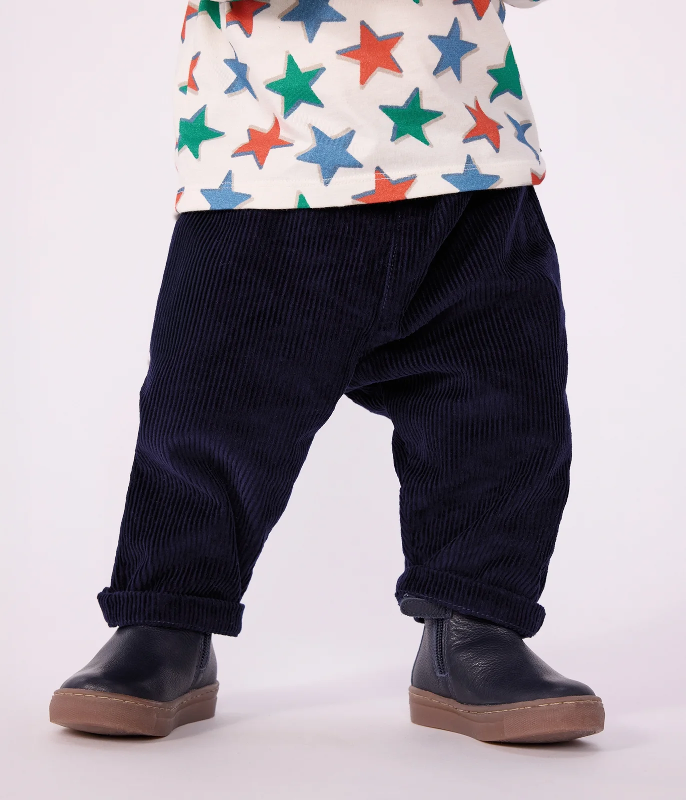 Babies' plain corduroy trousers