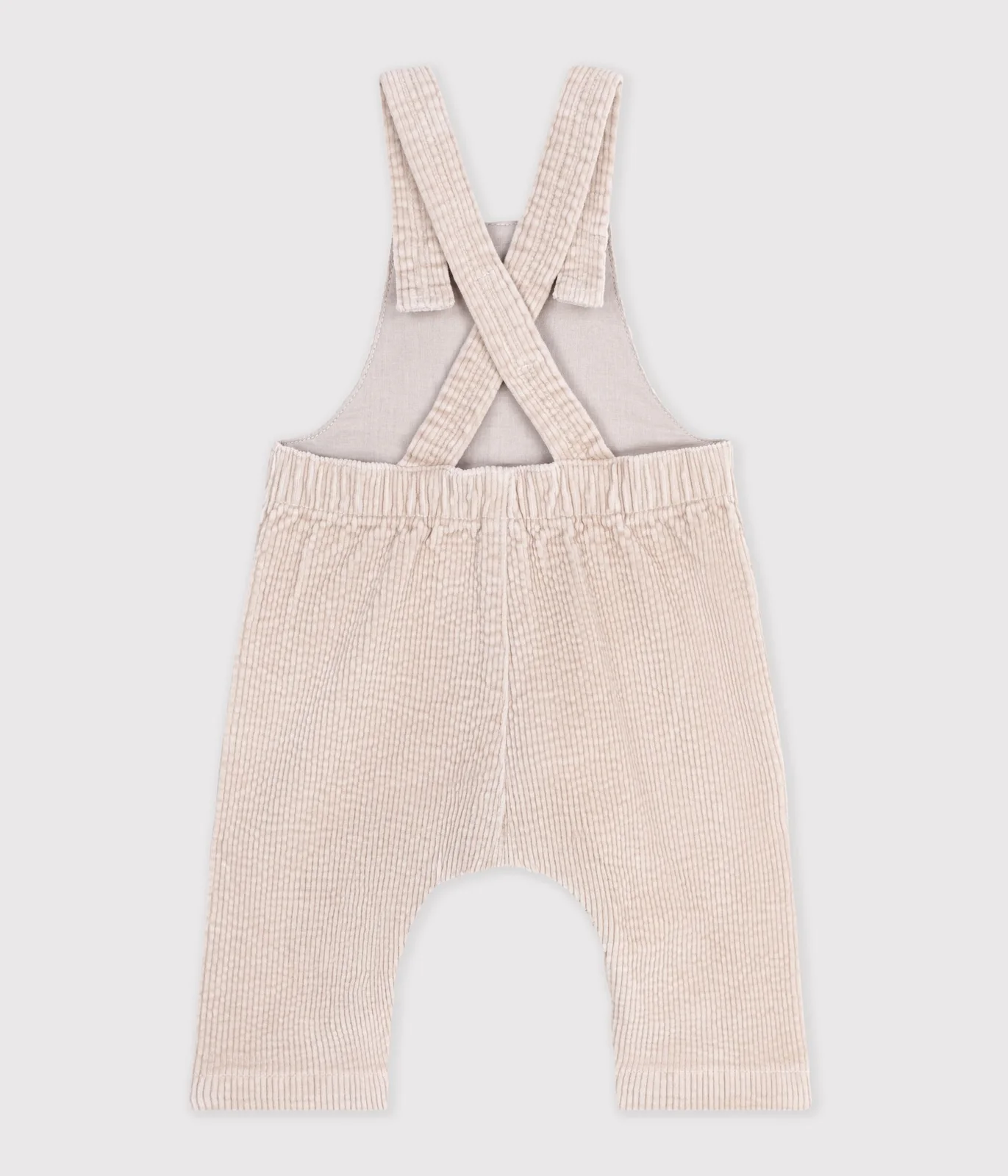Babies' long-leg dungarees in plain corduroy