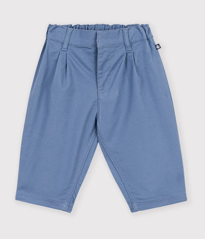 Babies' plain twill trousers
