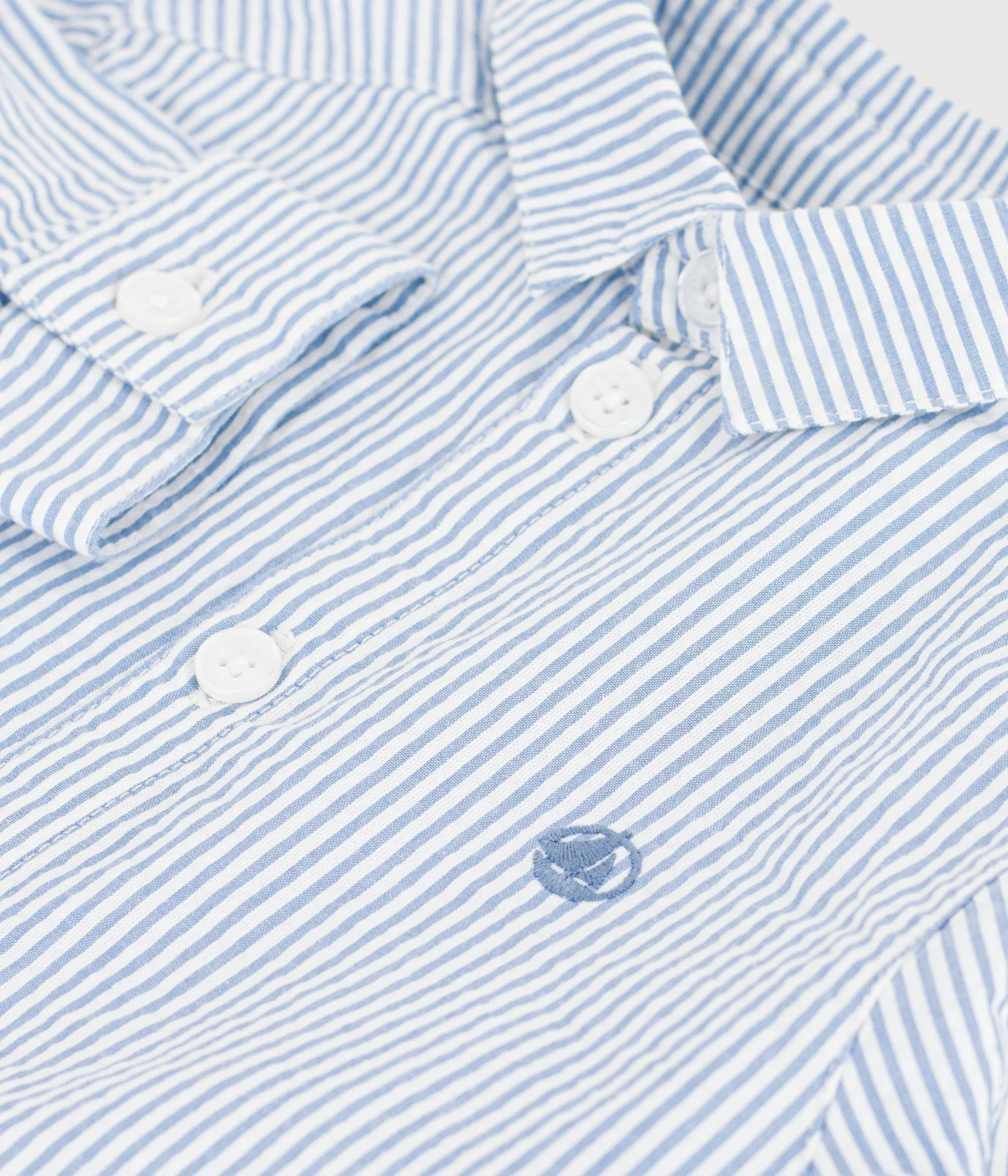 Babies' long-sleeved stripy cotton shirt