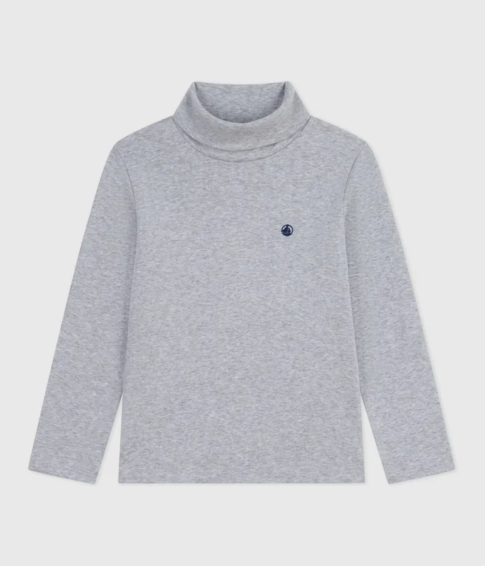 Children's plain cotton rollneck top