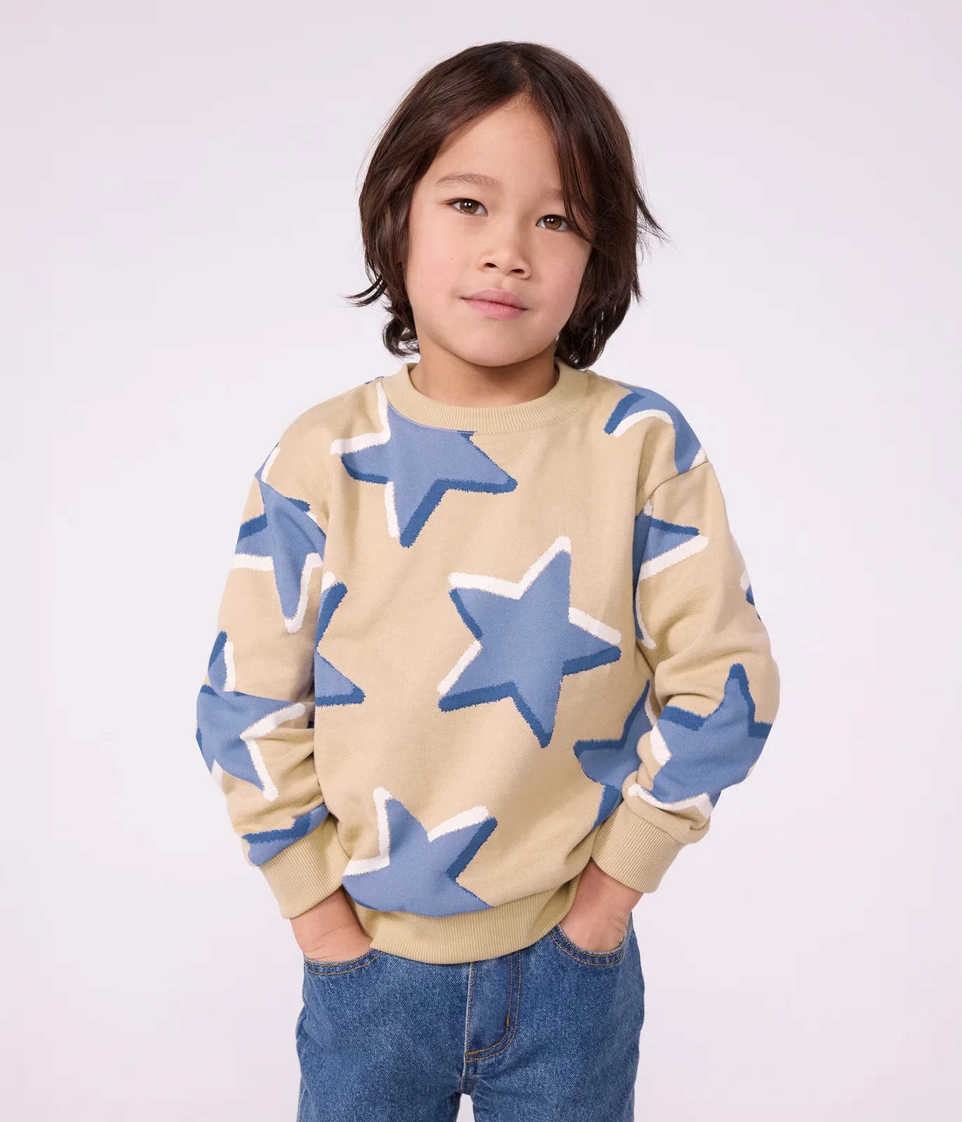 Children's star print cotton sweatshirt
