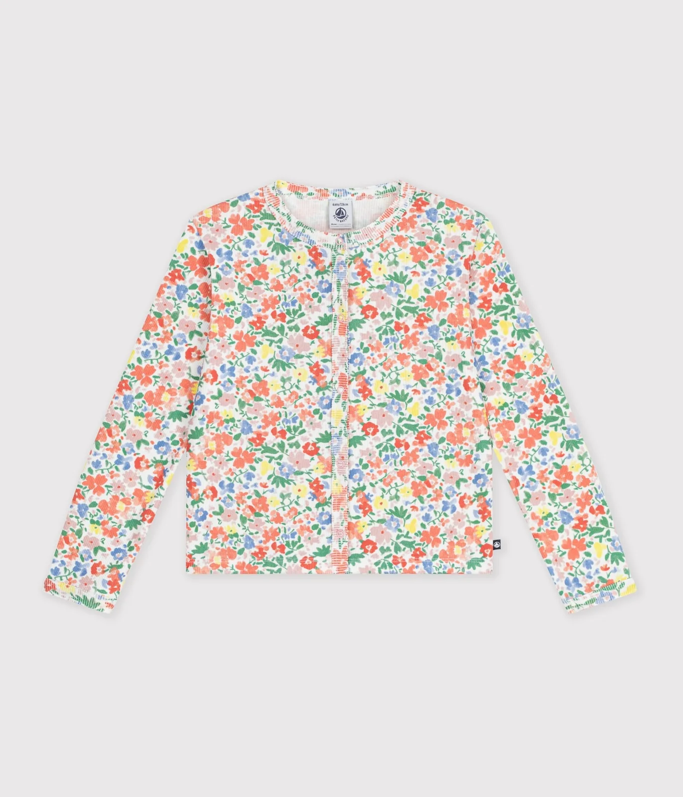 Children's cotton cardigan with flowers