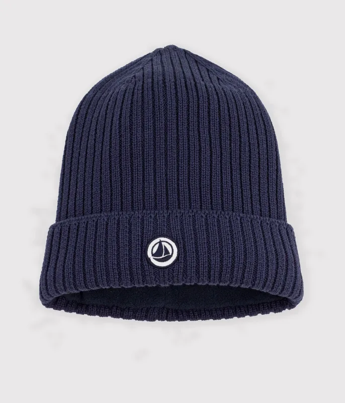 Unisex cotton beanie for children with Fleece lining