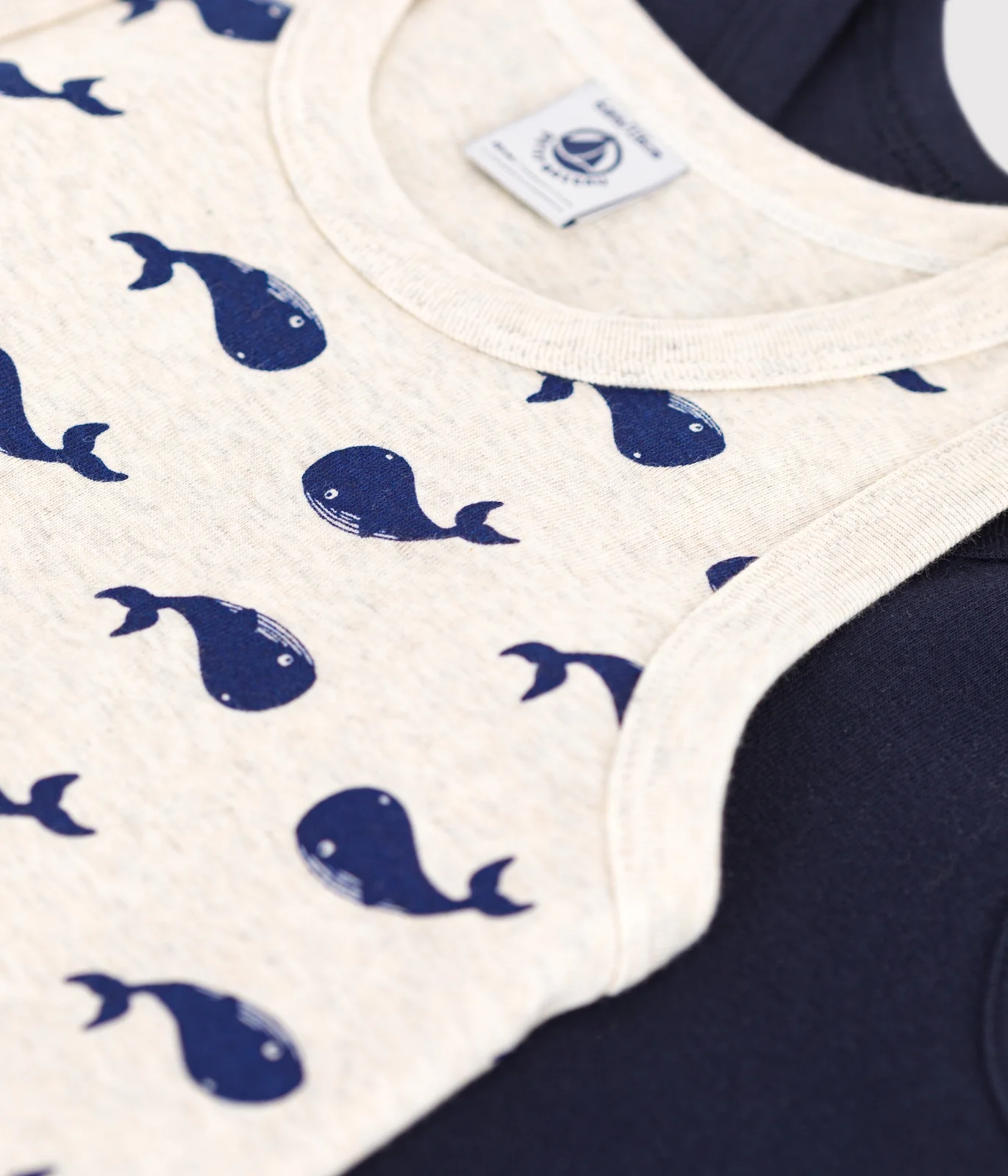Children's whale-print cotton tank tops - 2-pack