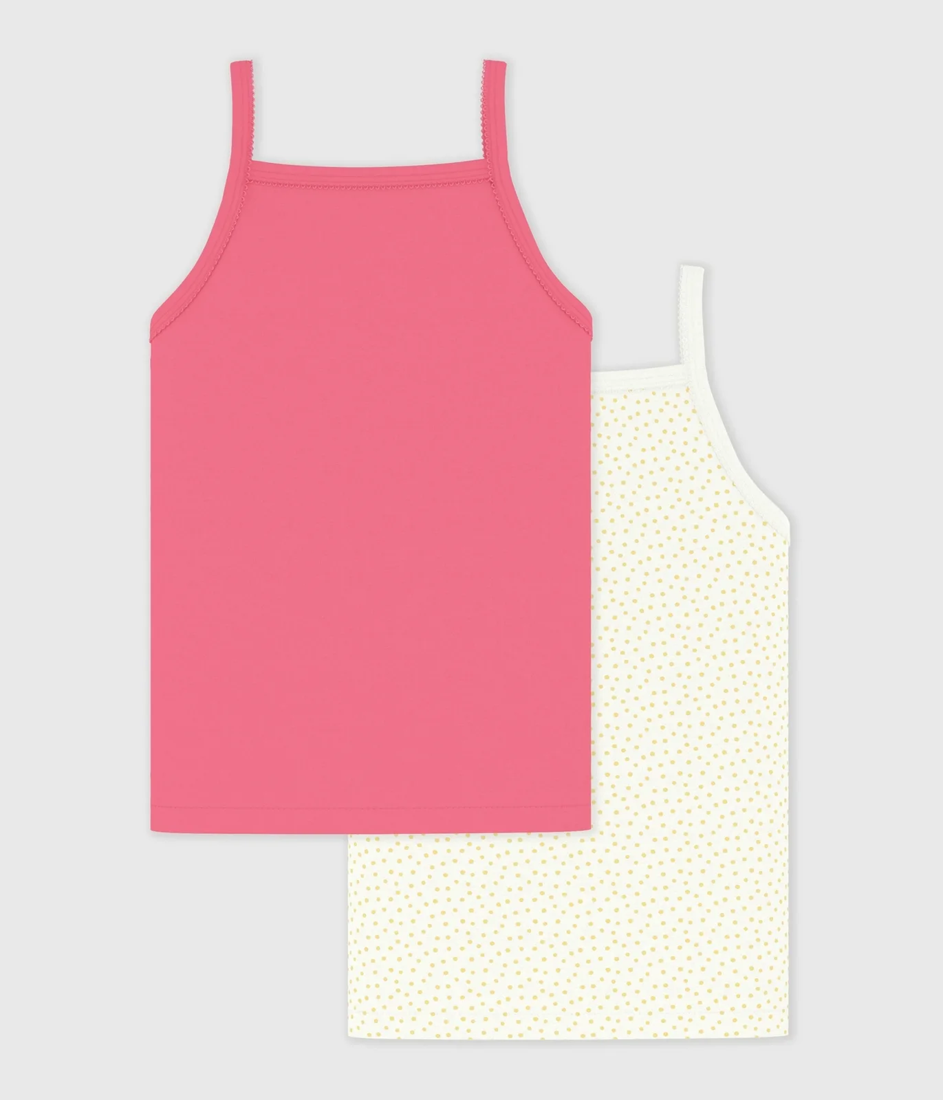 Pack of two children's polka dot print cotton tank tops
