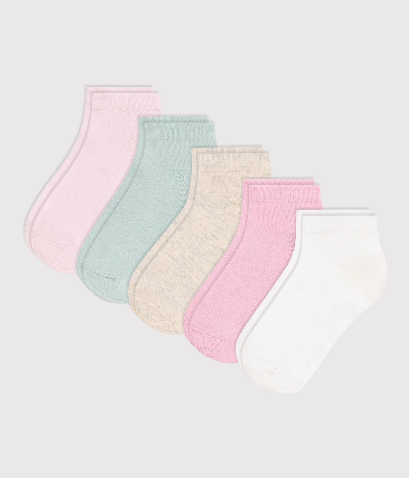 Children's plain cotton socks - 5-pack