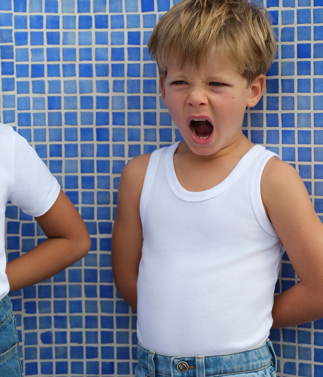 Pack of plain cotton tank tops for children