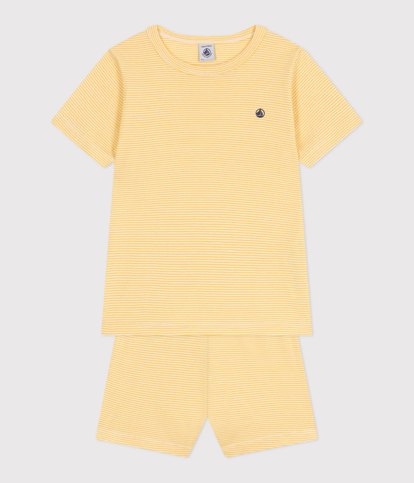 Children's short stripy cotton pyjamas