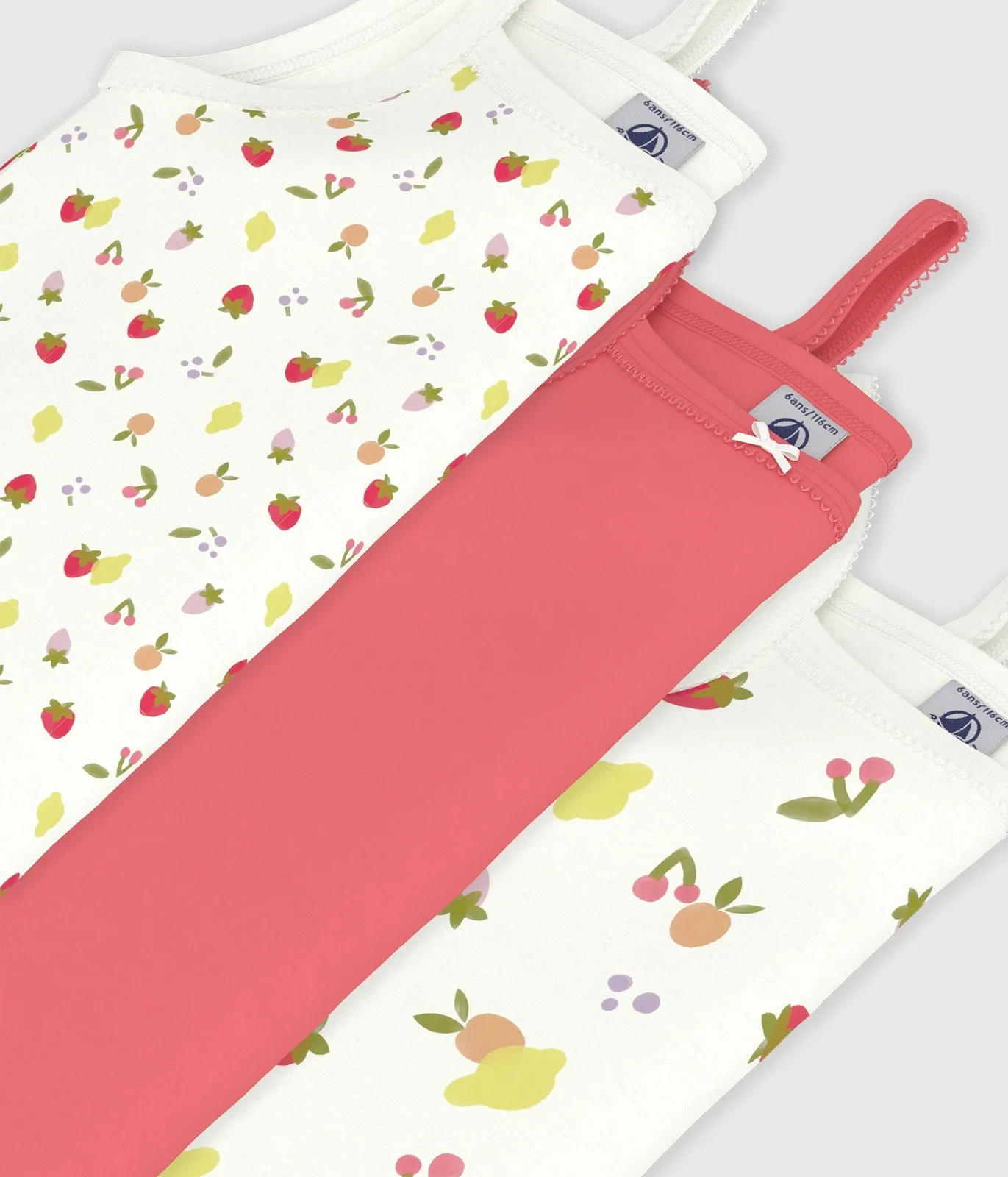 Pack of children's fruit print tank tops