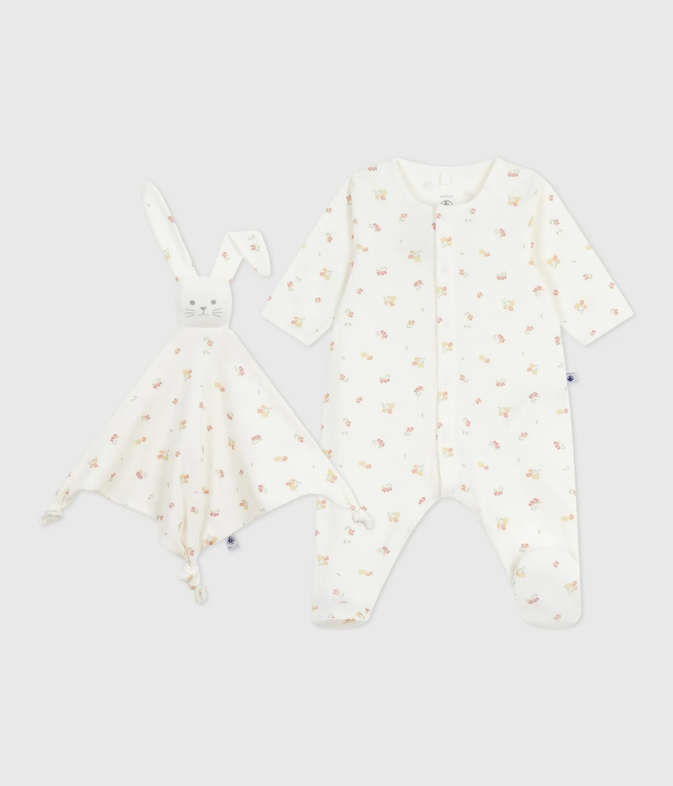 Newborn babies' floral-print cotton gift set