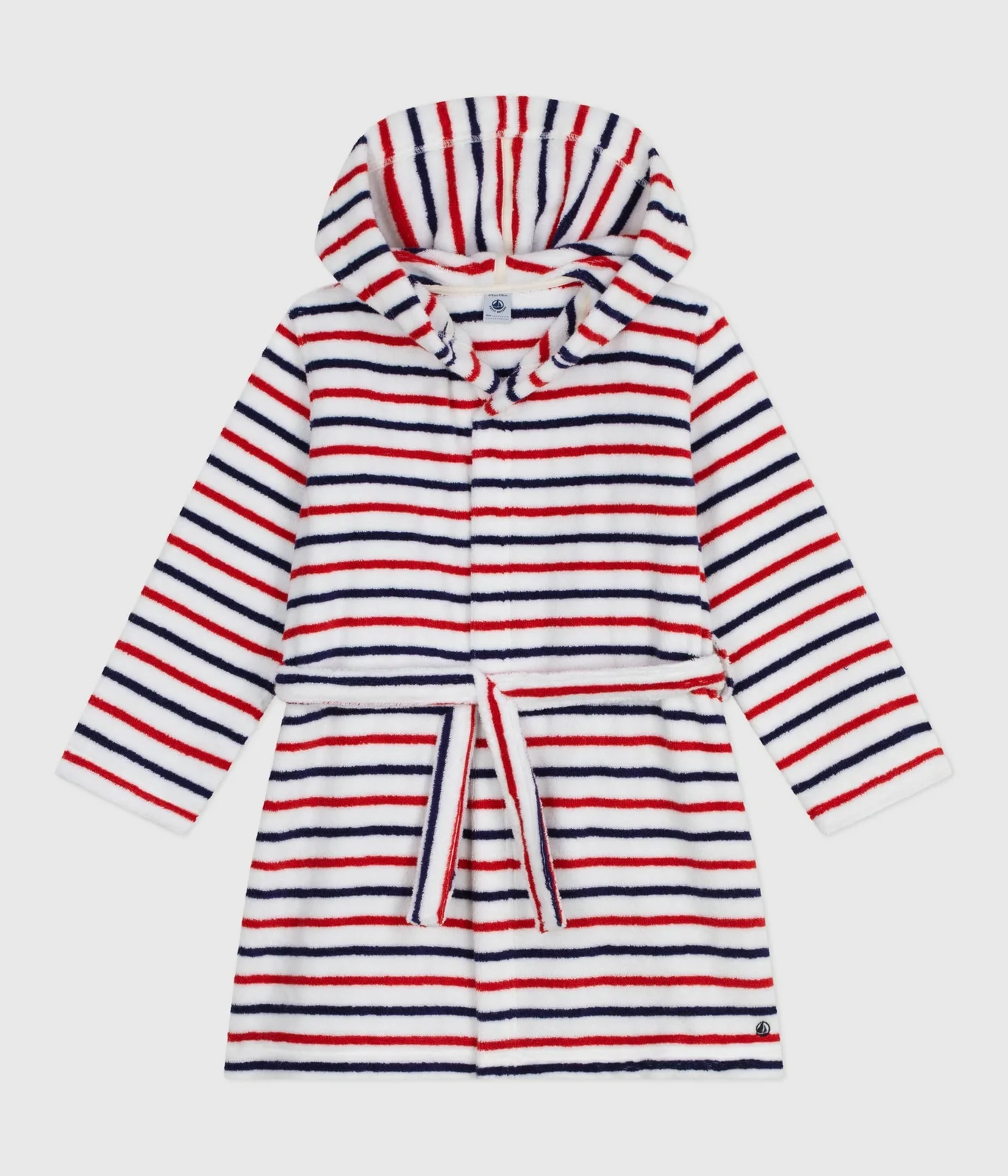 Children's stripy cotton terry bathrobe