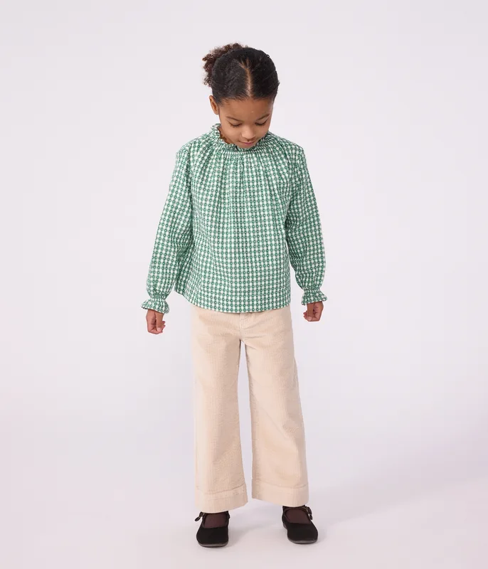 Children's wide-leg corduroy trousers