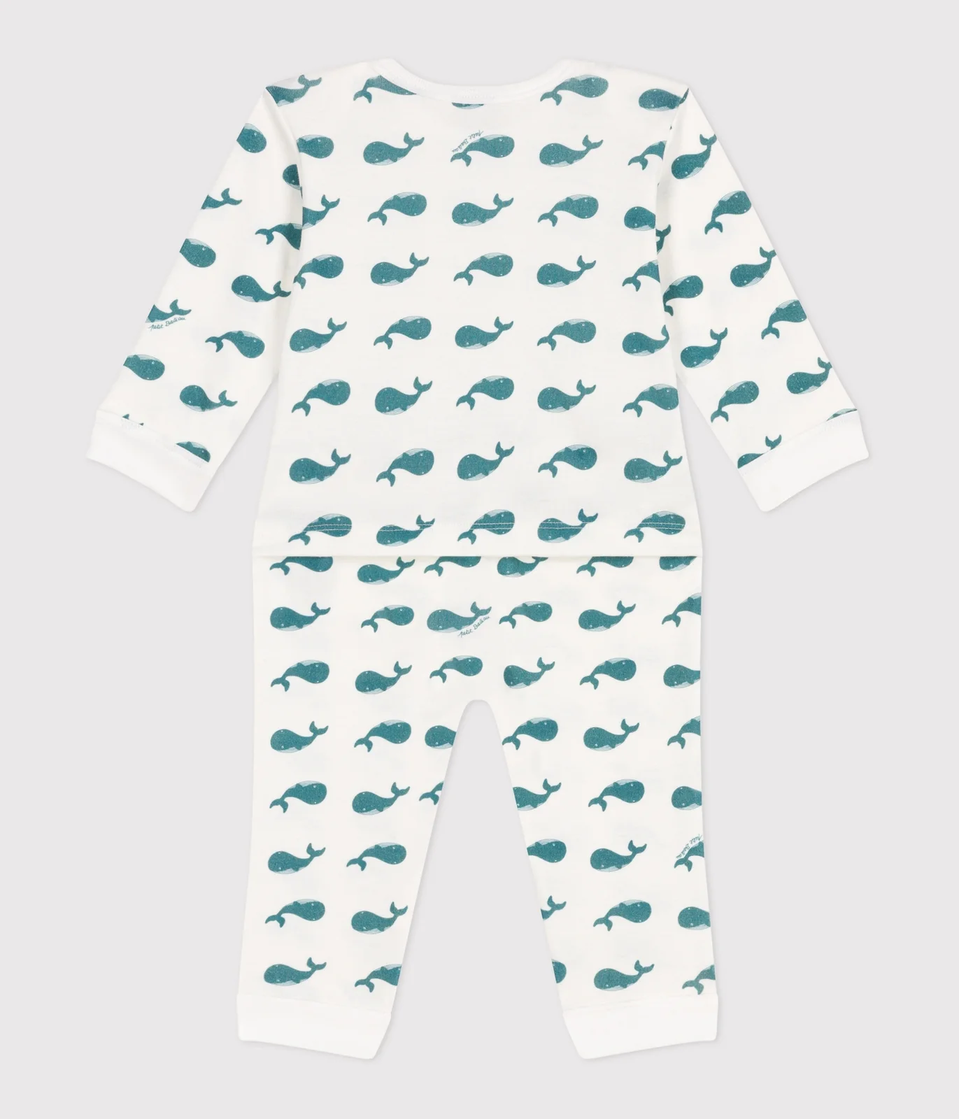 Babies' whale pattern popper-free cotton pyjamas