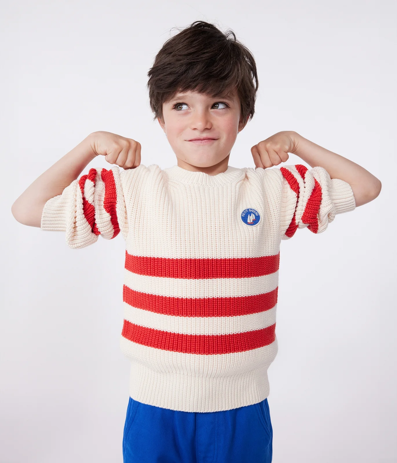 Children's stripy cotton jumper