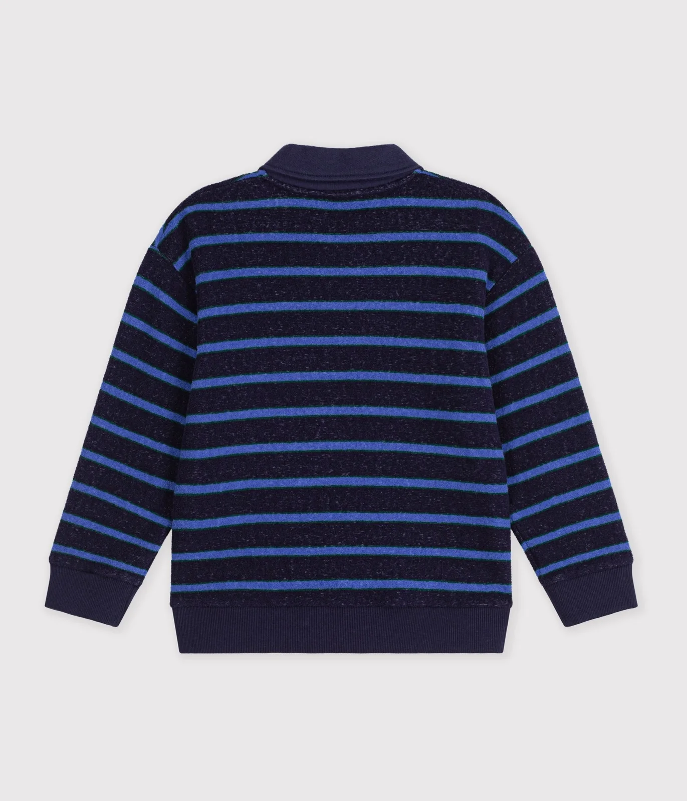 Children's stripy cotton polo neck sweatshirt