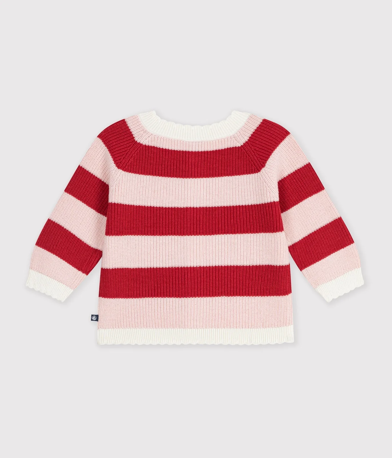 Babies' cardigan in stripy cotton