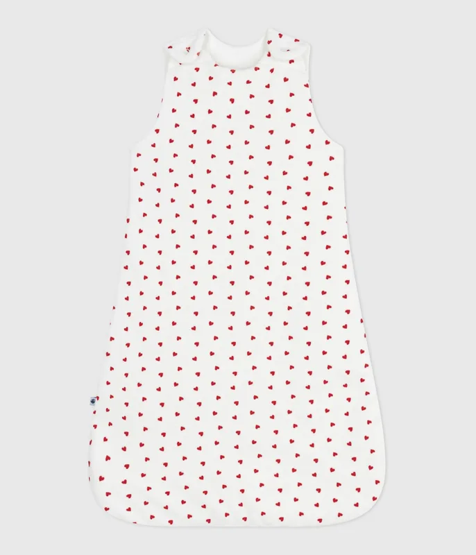 Babies' 3 TOG heart-print corduroy sleeping bag