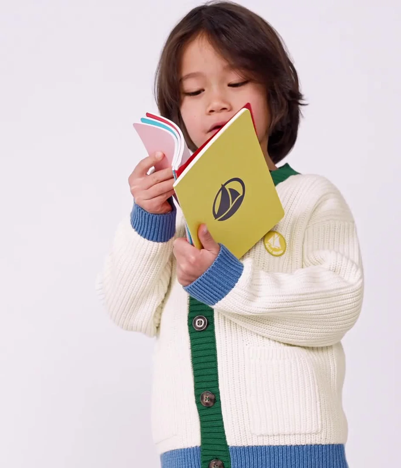 Children's plain cotton cardigan