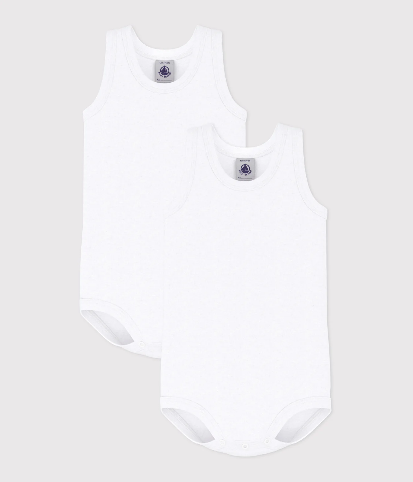 Babies' White Sleeveless Bodysuit - 2-Pack