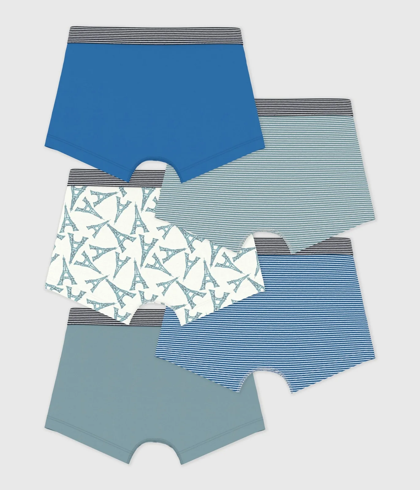 Pack of children's Eiffel Tower print cotton boxers