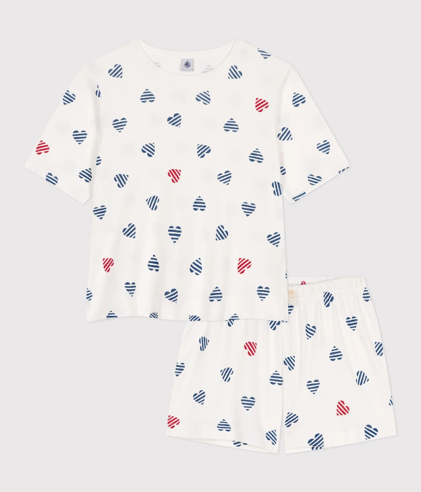 Women's short heart print cotton pyjamas