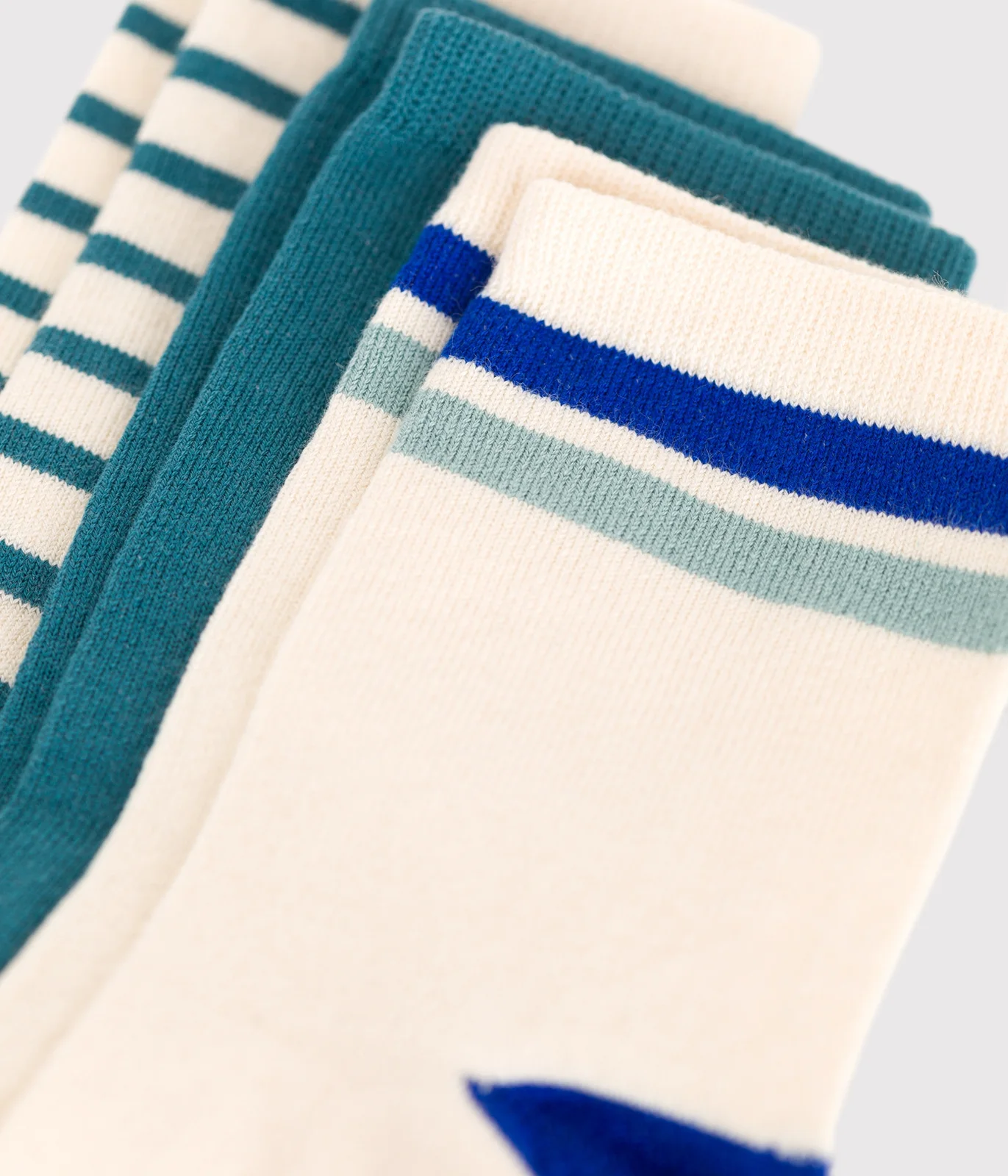 Pairs of children's stripy cotton socks - 3-pack