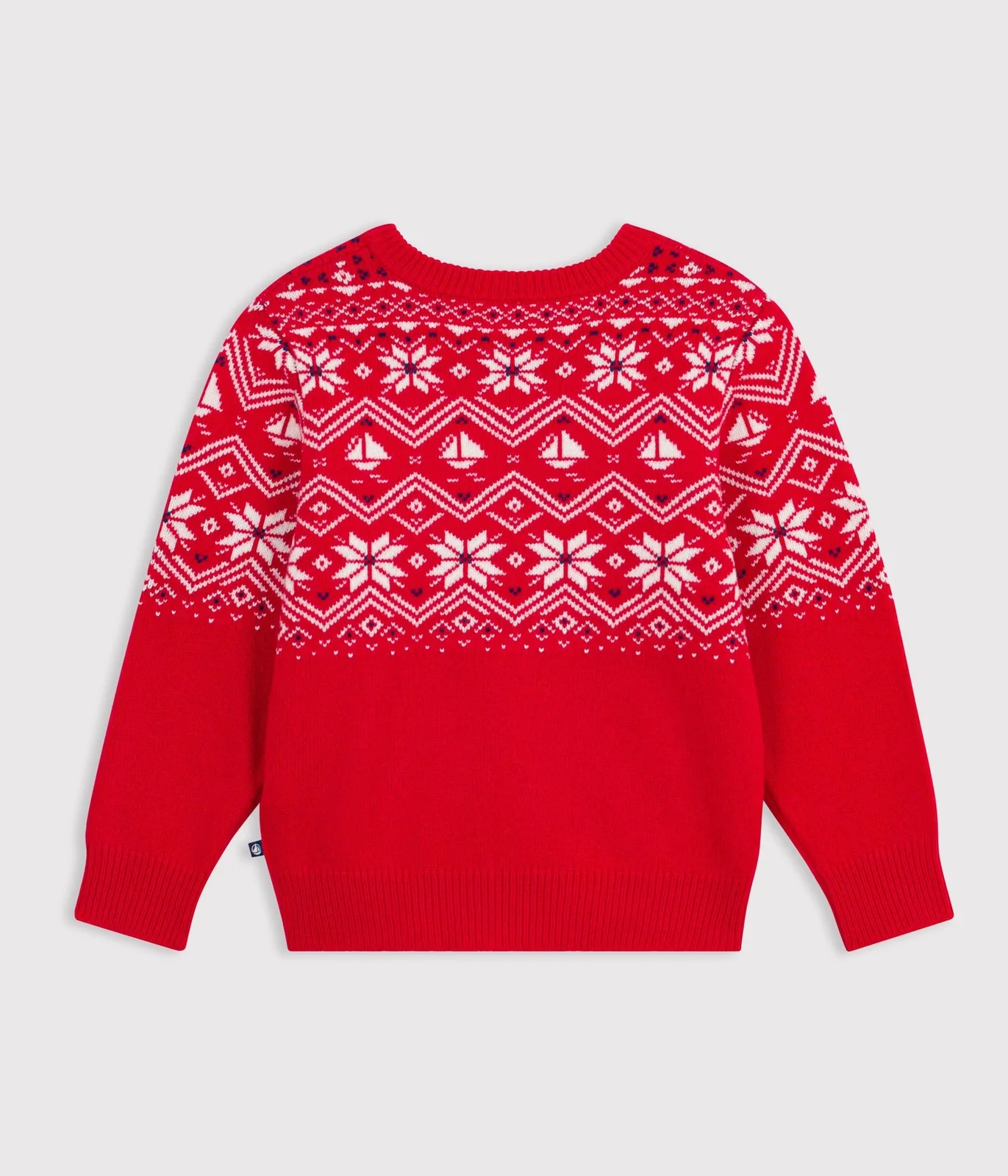 Children's wool and cotton jacquard jumper