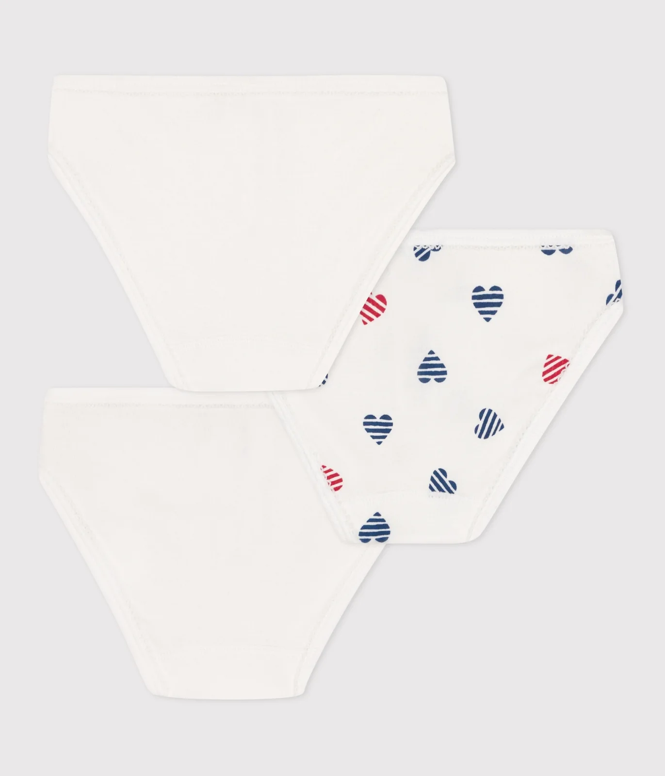 Children's heart-print cotton pants - 3-Pack