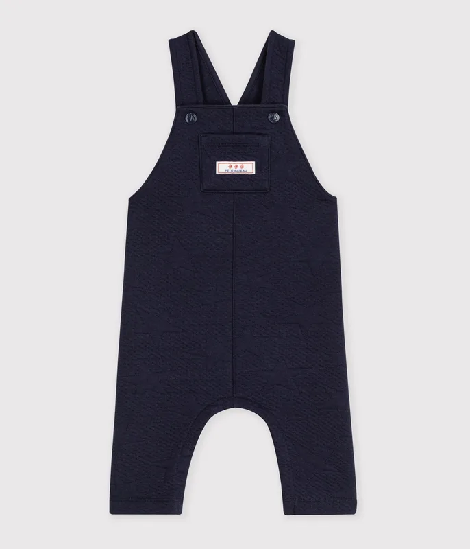 Babies' thick cotton dungarees with a star pattern