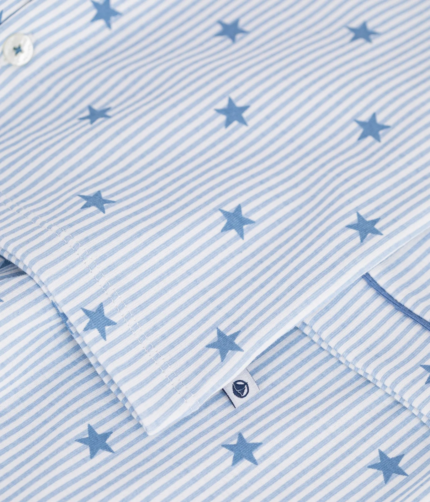 Children's buttoned star printed cotton pyjamas