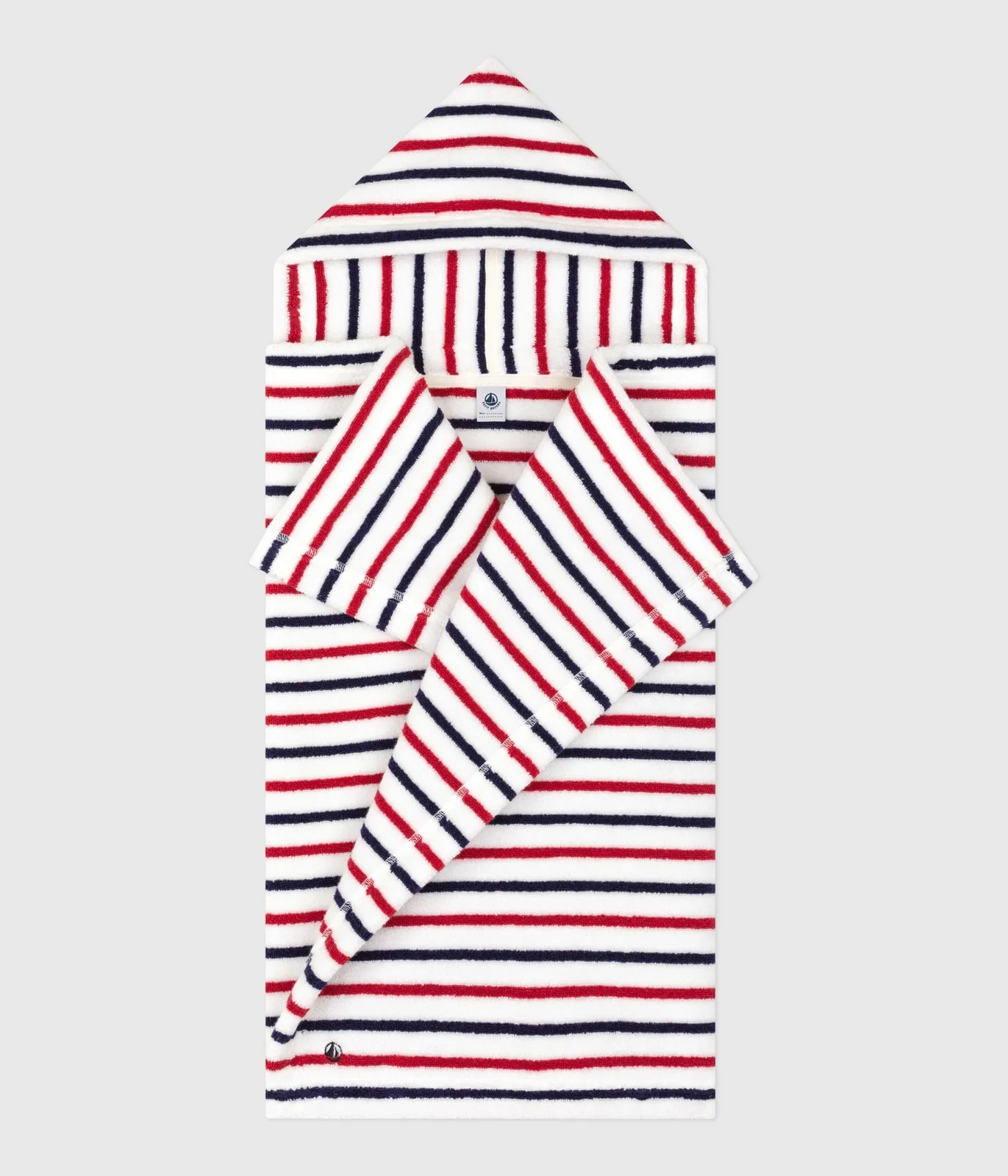 Babies' stripy printed terry towelling bath cape
