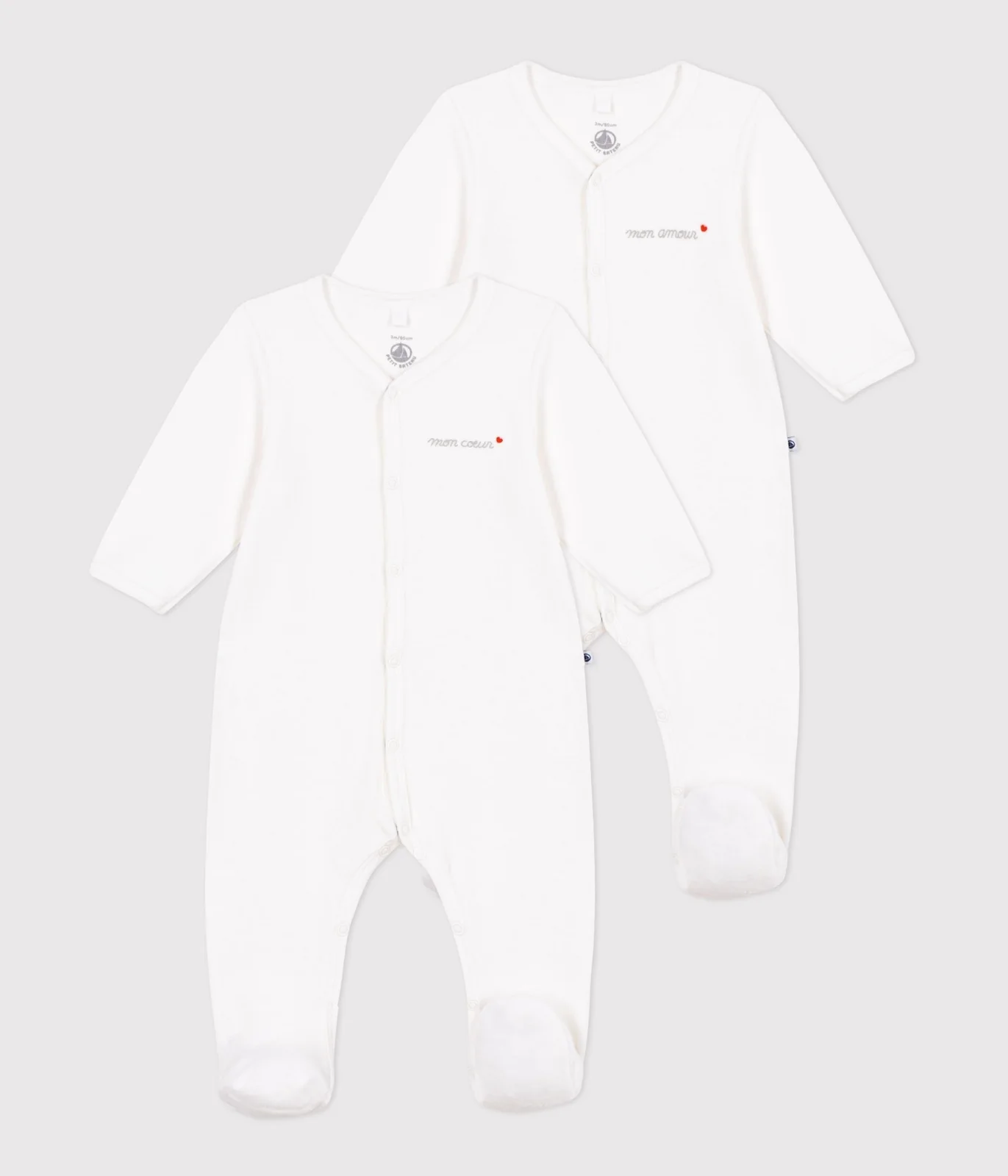 Pack of babies' velour pyjama suits