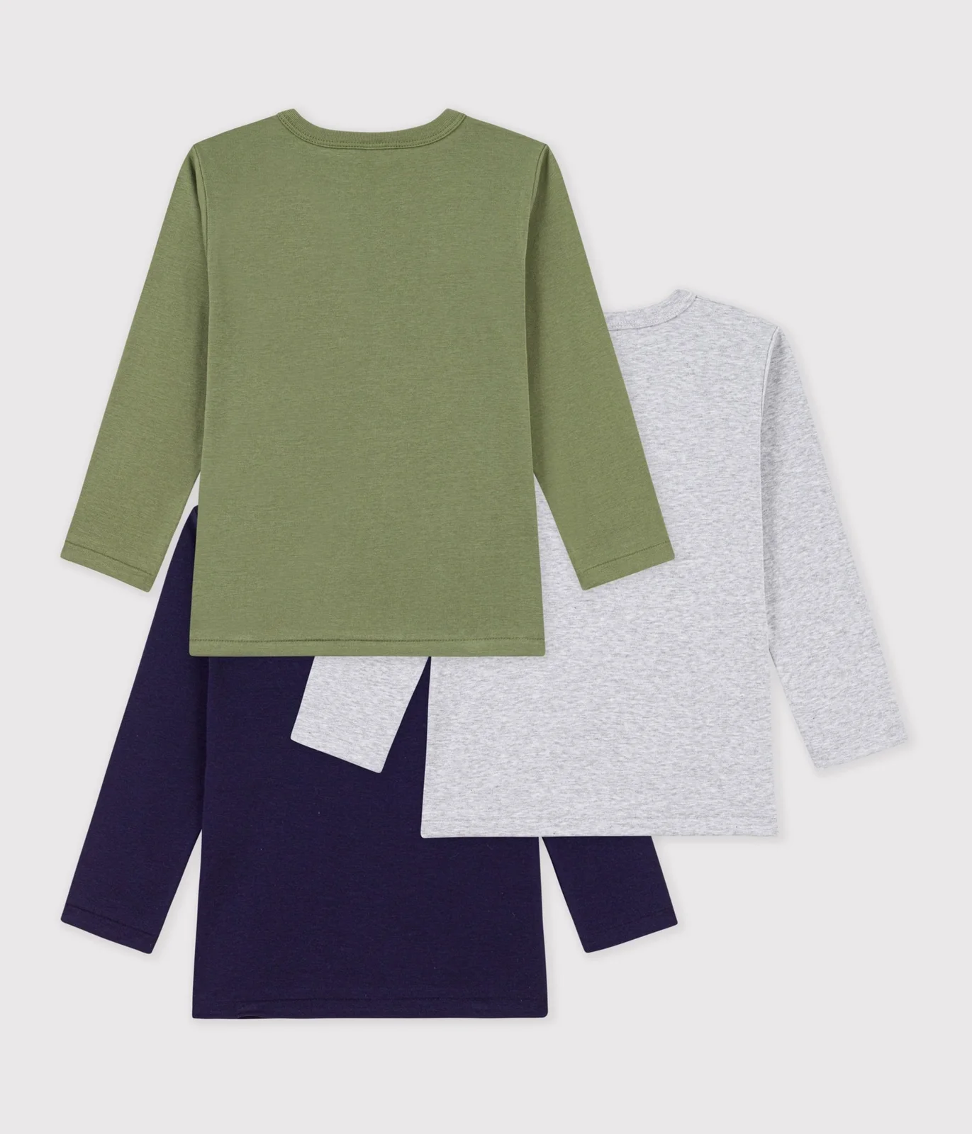 Pack of children's long-sleeved plain T-shirts