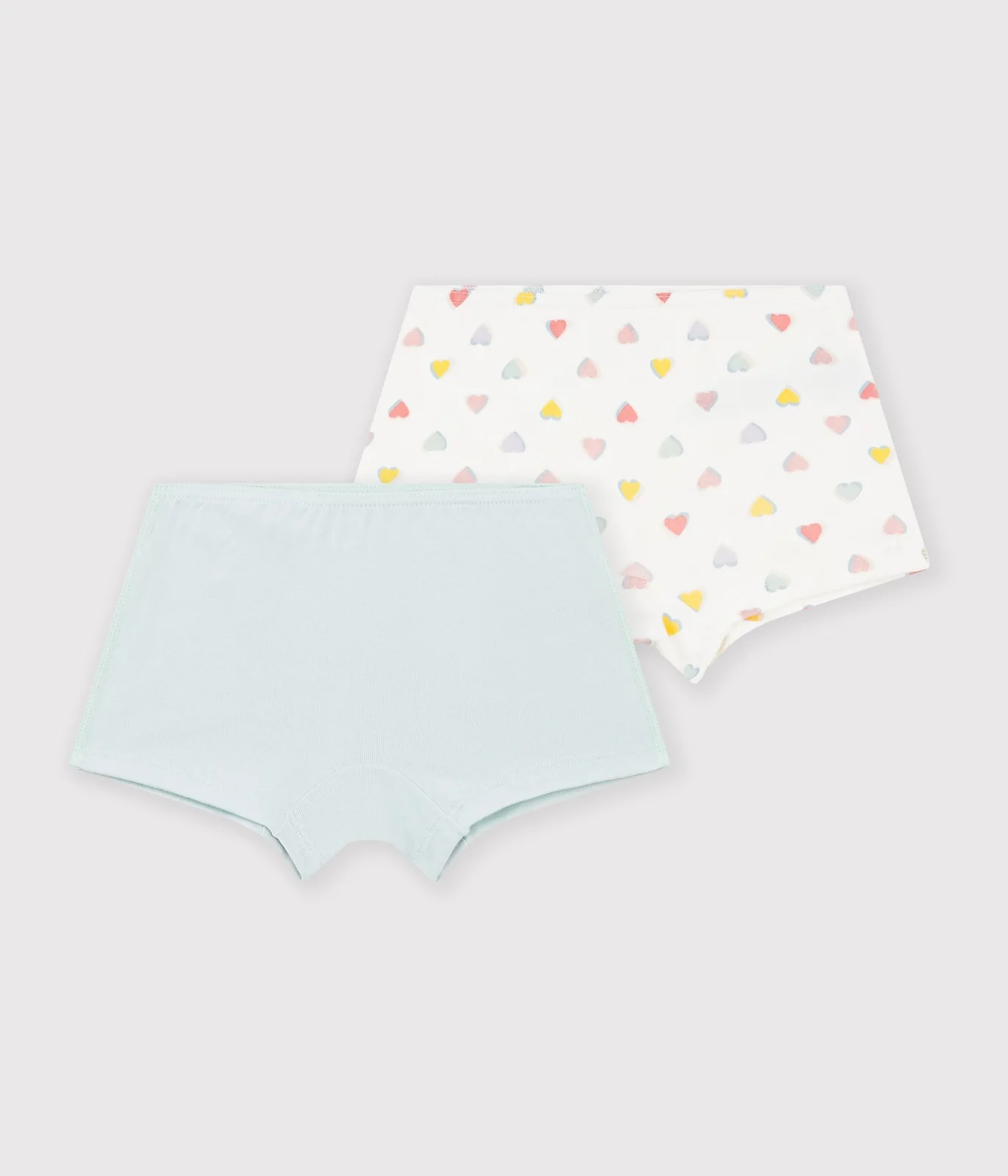Pack of childrens' long cotton shorties with hearts