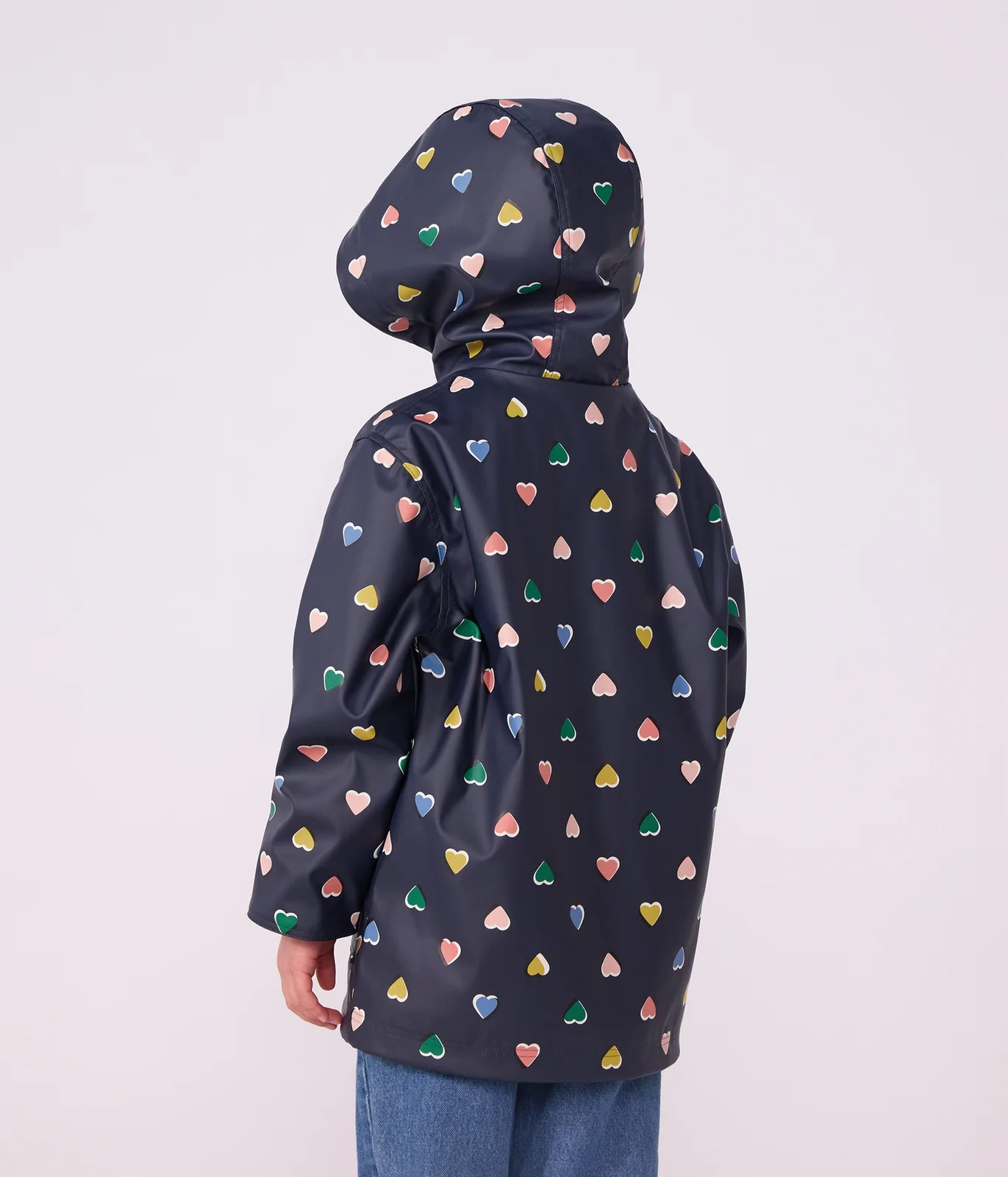 Children's heart print raincoat