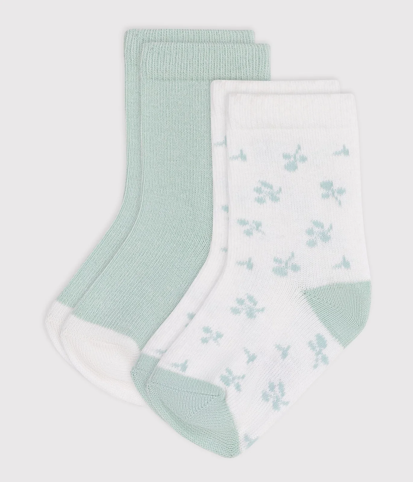 Babies' floral-print cotton socks - 2-pack