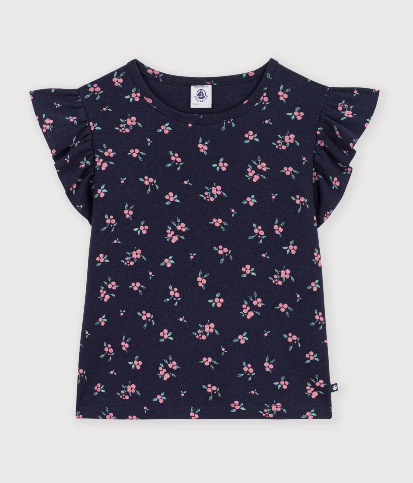Children's short-sleeved floral print T-shirt