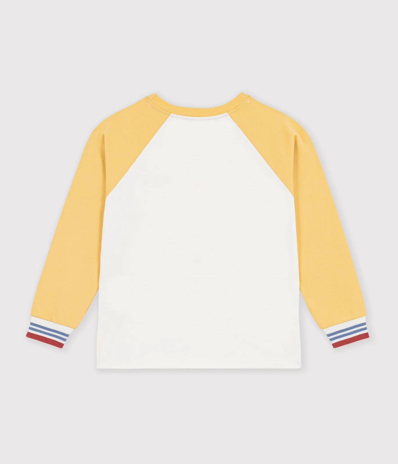 Children's long-sleeved colourblock cotton T-shirt